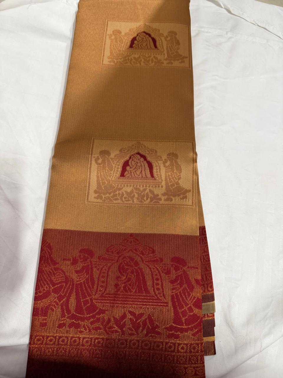 Pallaku Maharani Pattu wedding/ Festival soft Silk Saree for Women- red