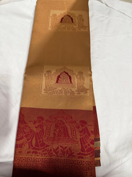 Pallaku Maharani Pattu wedding/ Festival soft Silk Saree for Women- red
