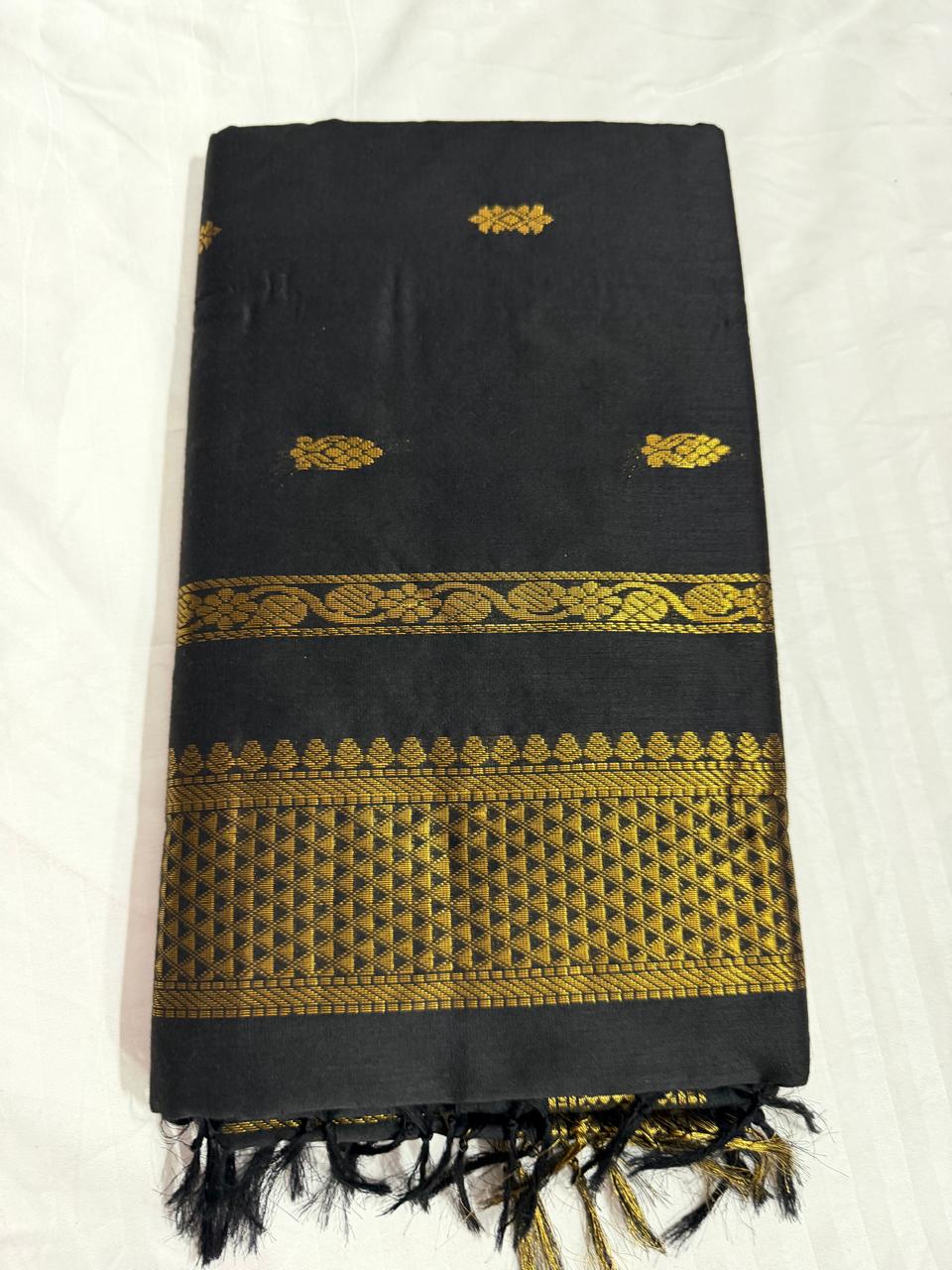 Kalyani cotton saree/Lata Gadwal Paithani -Black