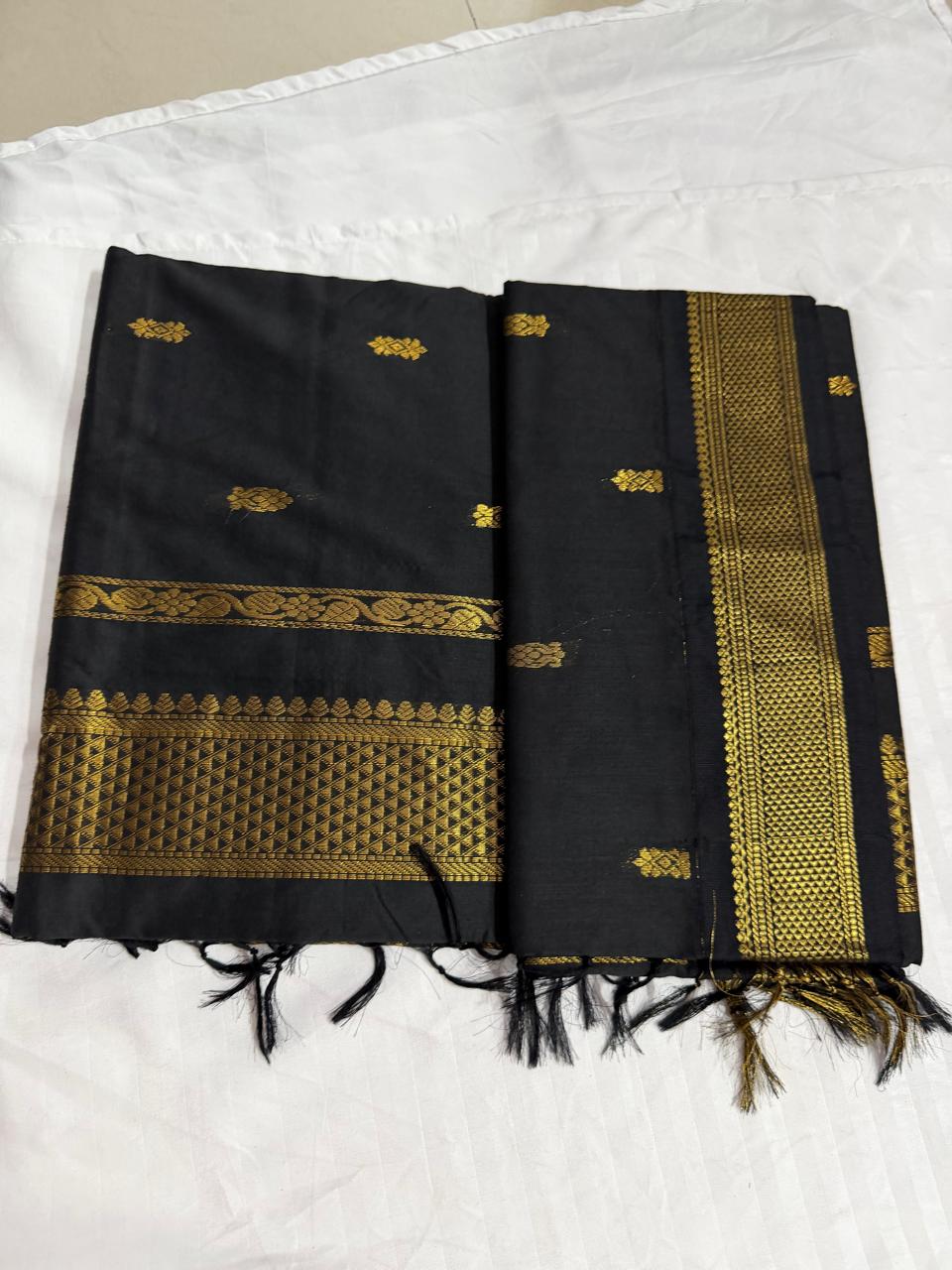 Kalyani cotton saree/Lata Gadwal Paithani -Black