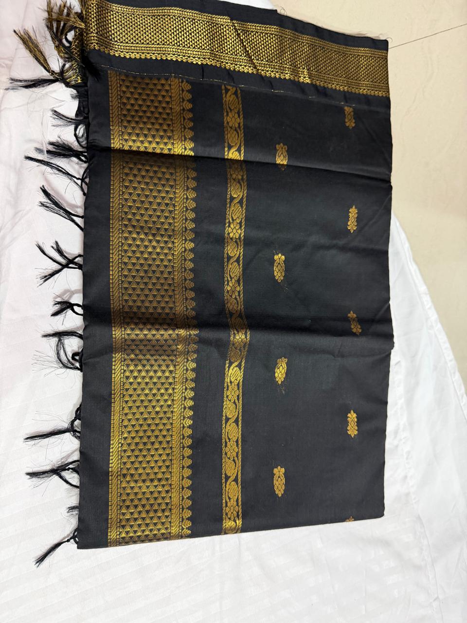 Kalyani cotton saree/Lata Gadwal Paithani -Black