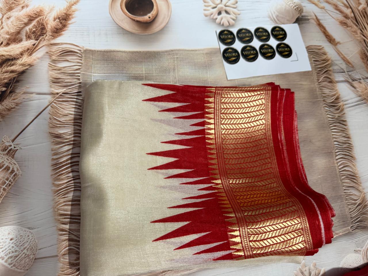 Synthetic Silk Saree - red