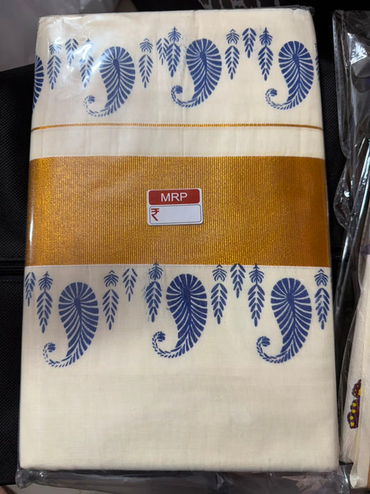 Kerala Cotton saree-mango design