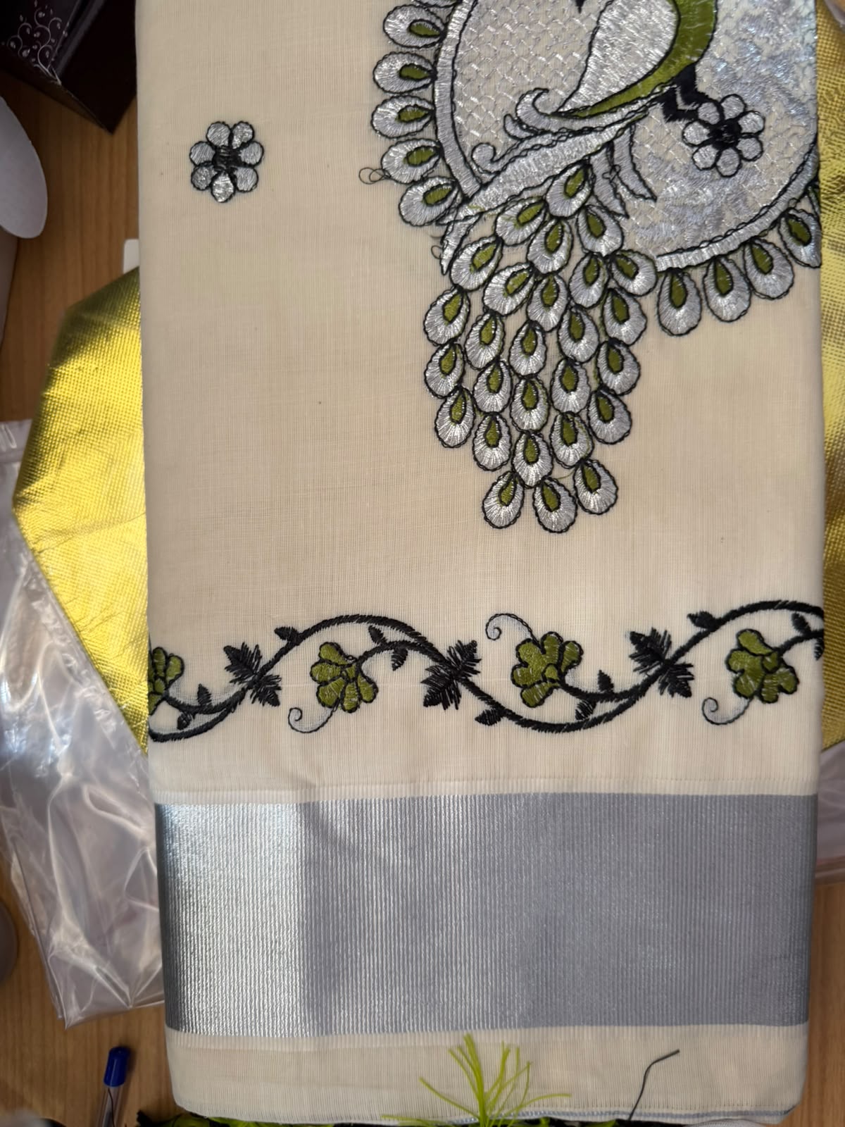 Kerala Cotton saree-9 - silver boarder