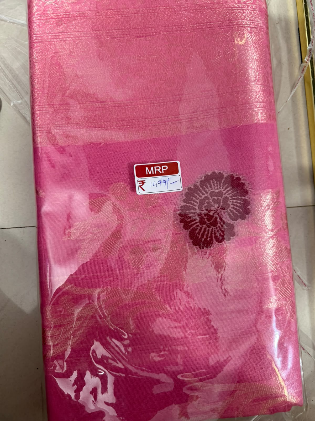 Viscose soft Silk Saree -6  light pink