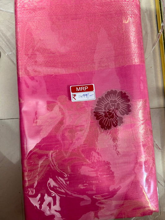 Viscose soft Silk Saree -6  light pink