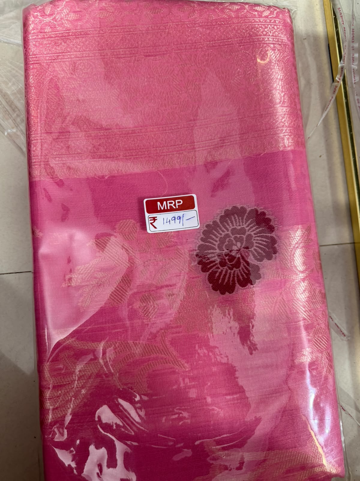Viscose soft Silk Saree -6  light pink