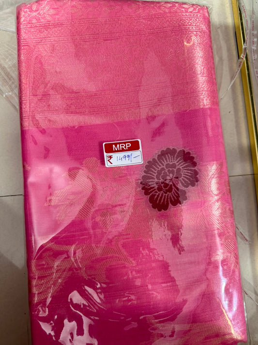 Viscose soft Silk Saree -6  light pink