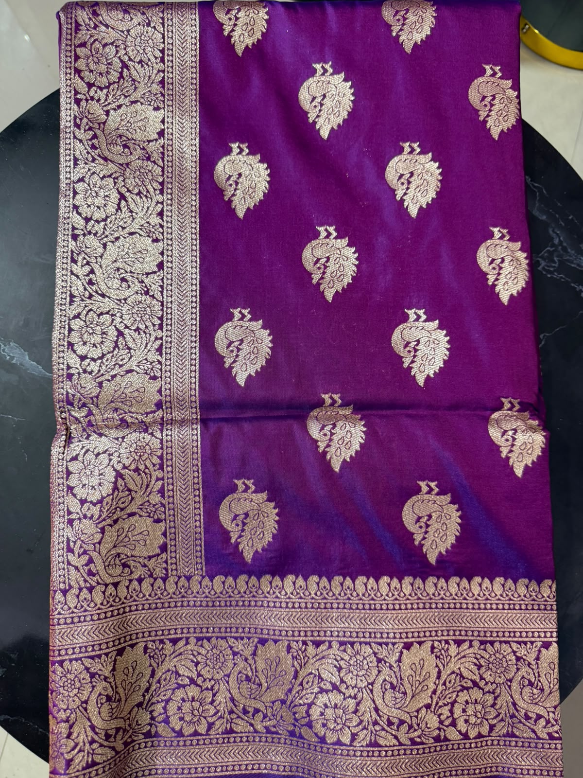 Designer Brocade All-Over Semi Silk Paithani Saree -Purple