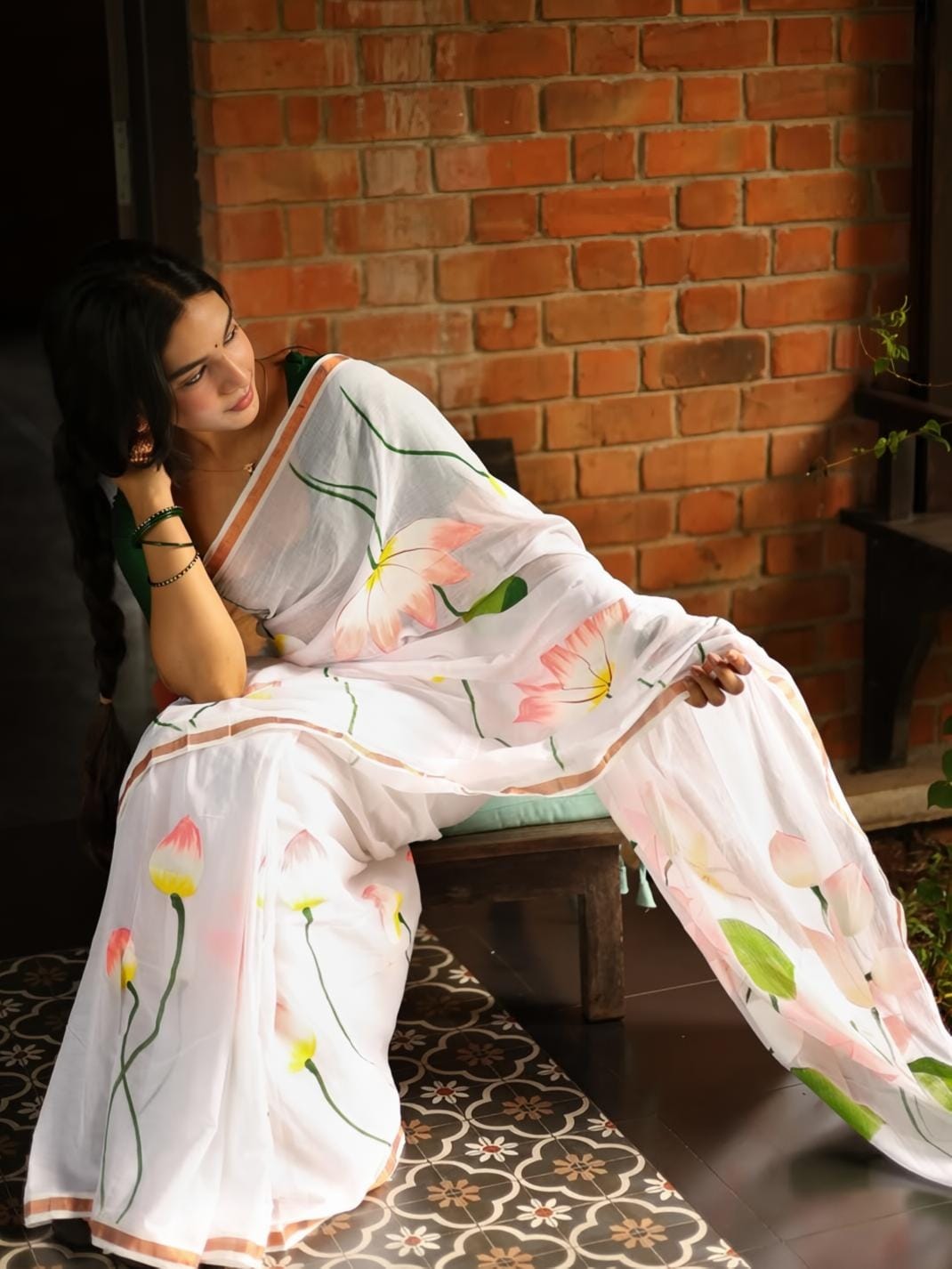 Onam special Kerala saree - Thamara -digital print- 1 LINEN COTTON 🌼