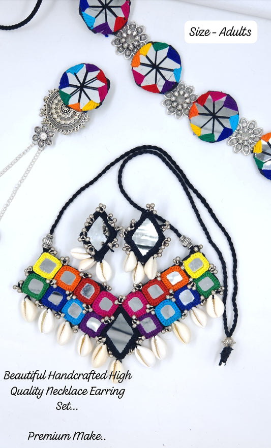 Garba Necklace  double mirror