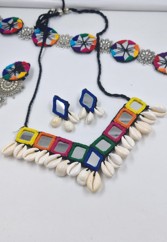 Garba Necklace single mirror neckalce