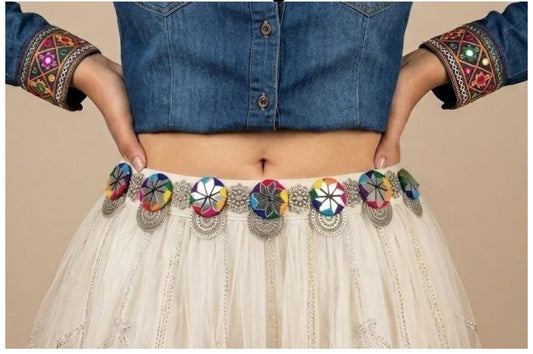 Garba kamar band with mirror work