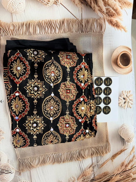 Ajrack model Silk with mirror work-black