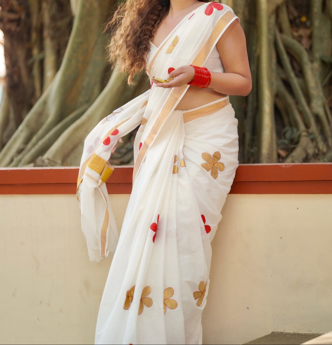 Kerala Cotton with flower design