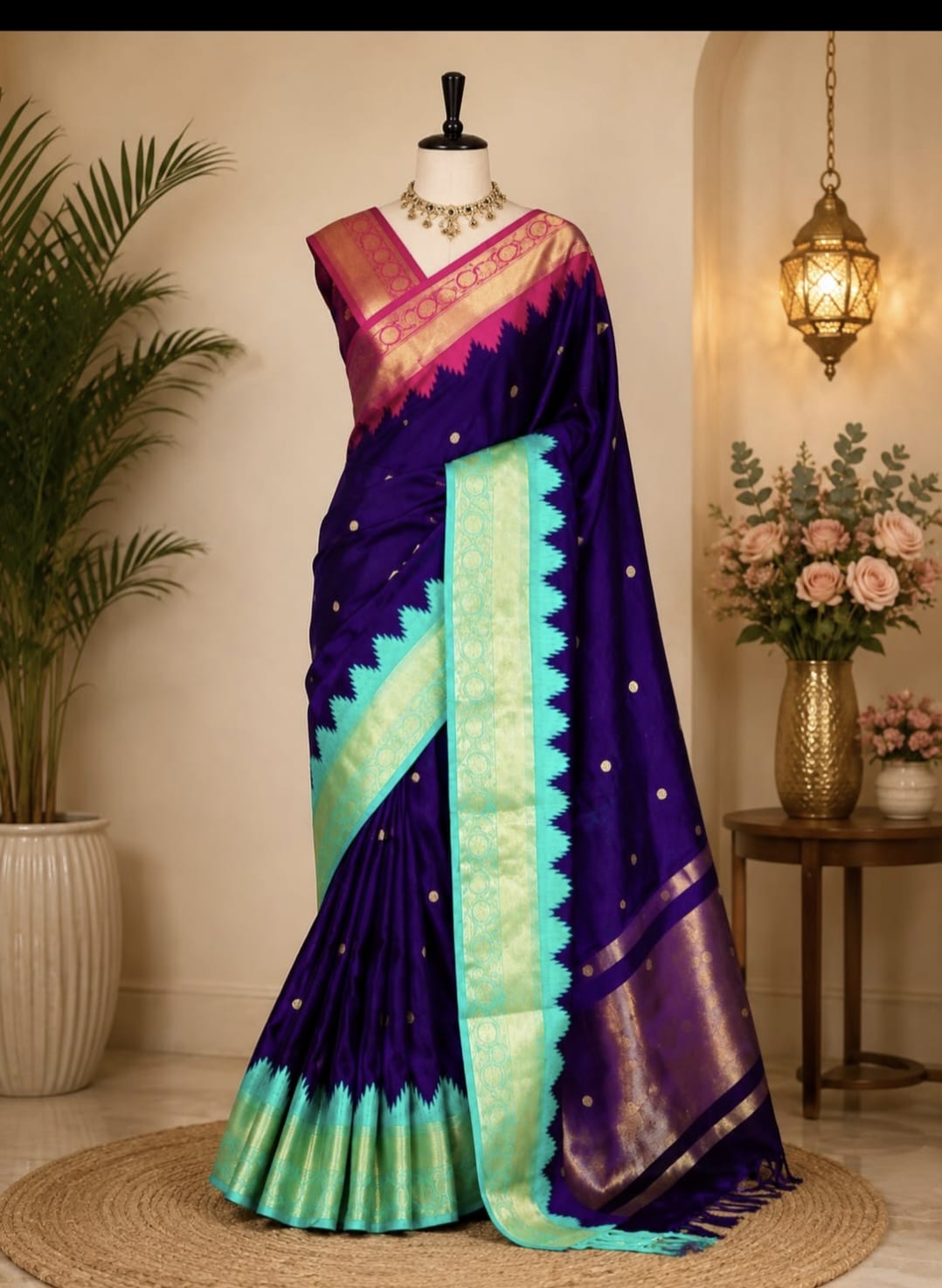 Banarasi Semi Katan soft silk Ganga Yumunna Saree