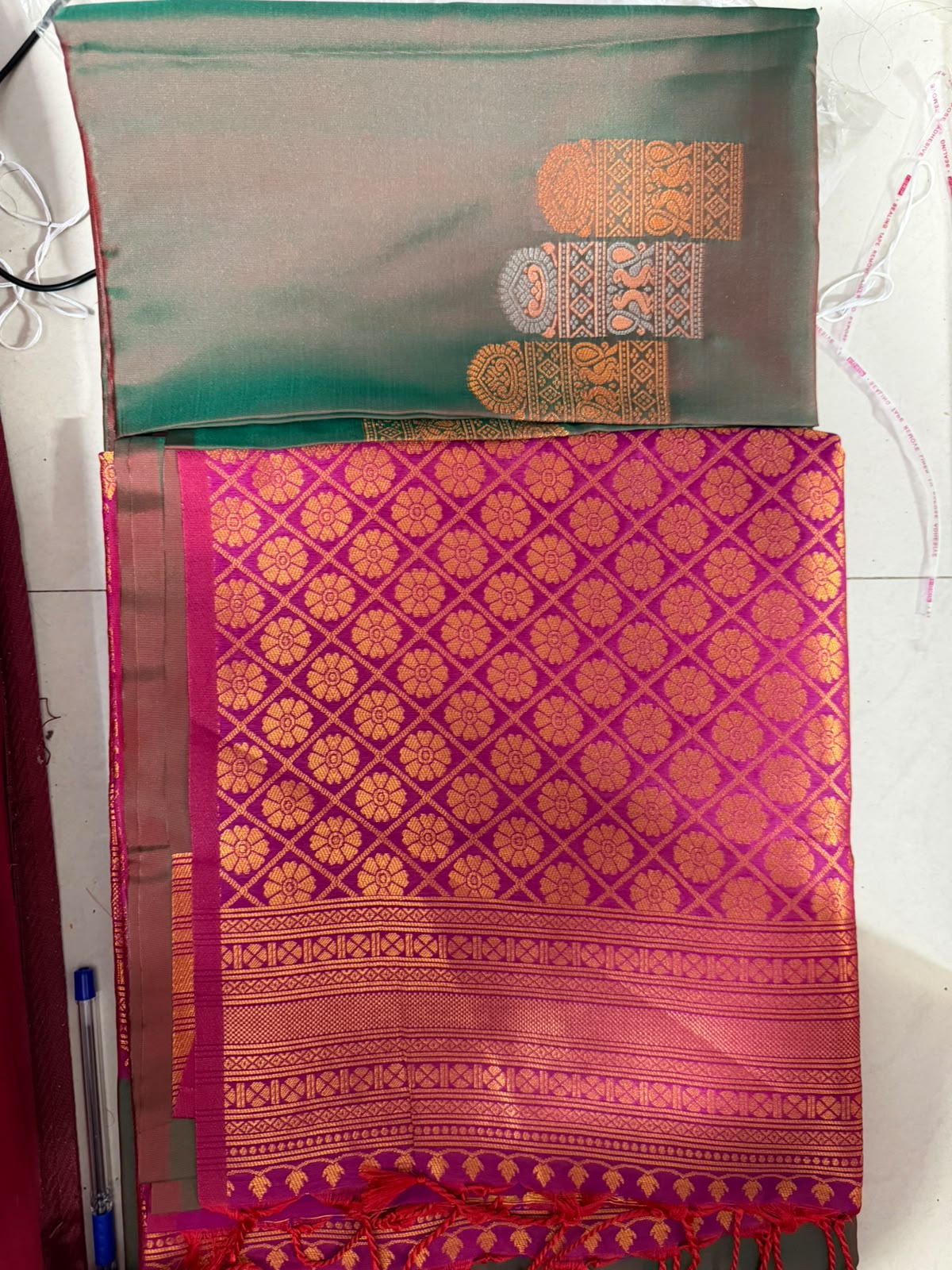 Viscose soft Silk Saree for Women- very rich boarder green
