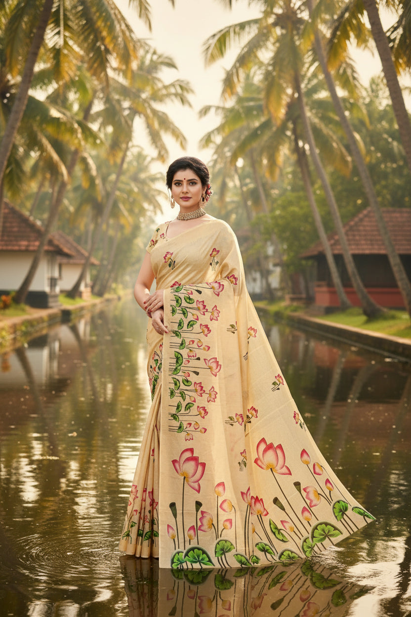 Onam special Kerala saree - Thamara -digital print🌼
