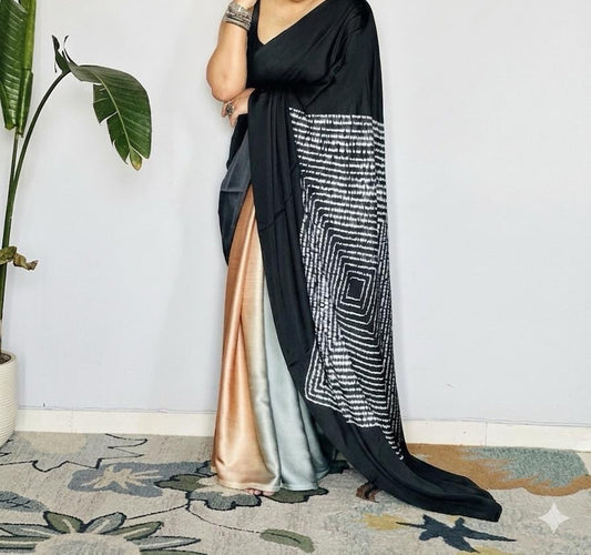 Pure Satin Silk -black- brown shades -7