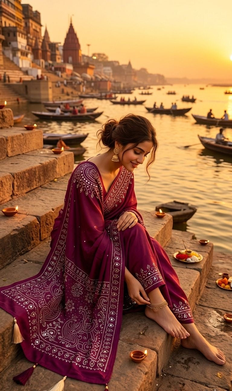 Ajrack model Silk with mirror work