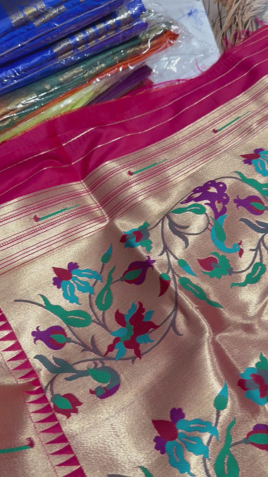 Designer Brocade All-Over Semi Silk Paithani Saree